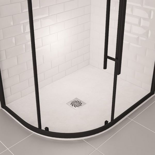 Eastbrook Crossland 1200 x 900 Left Hand Offset Quadrant White Slate Effect Shower Tray