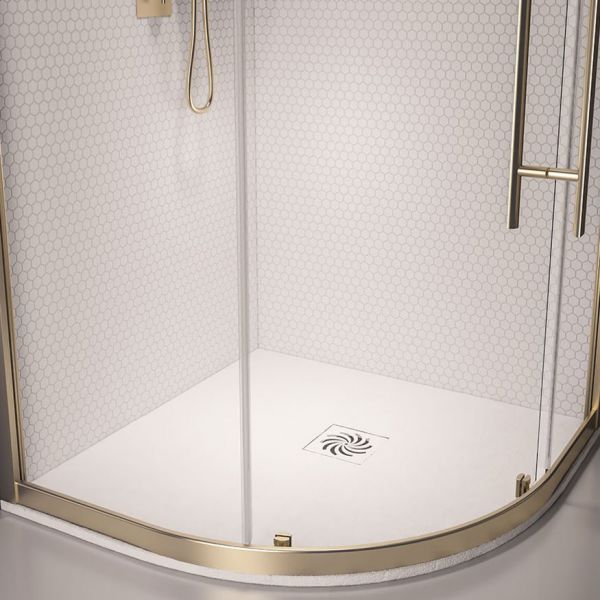 Eastbrook Crossland 900 x 900 Quadrant White Slate Effect Shower Tray #2