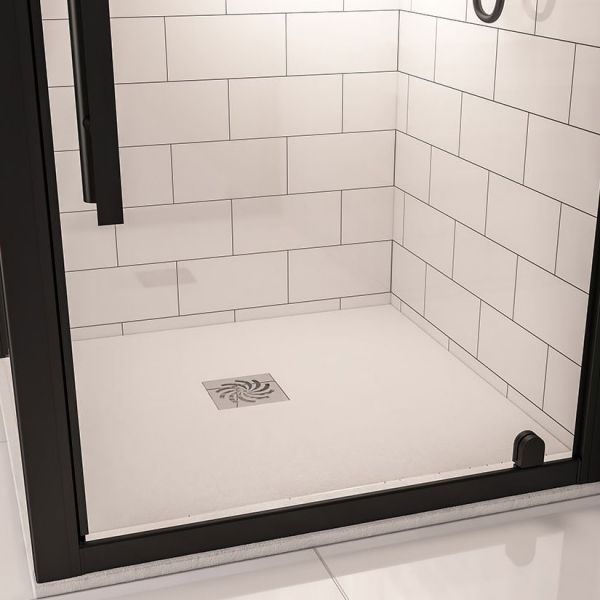 Eastbrook Crossland 900 x 900 Square White Slate Effect Shower Tray #2