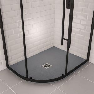 Eastbrook Crossland 1200 x 900 Left Hand Offset Quadrant Grey Slate Effect Shower Tray