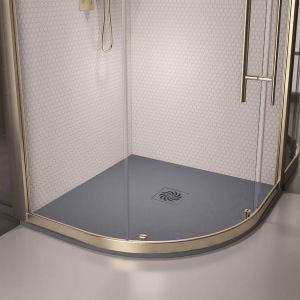 Eastbrook Crossland 800 x 800 Quadrant Grey Slate Effect Shower Tray