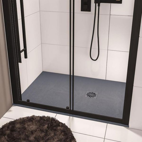 Eastbrook Crossland 1200 x 700 Rectangular Grey Slate Effect Shower Tray #2