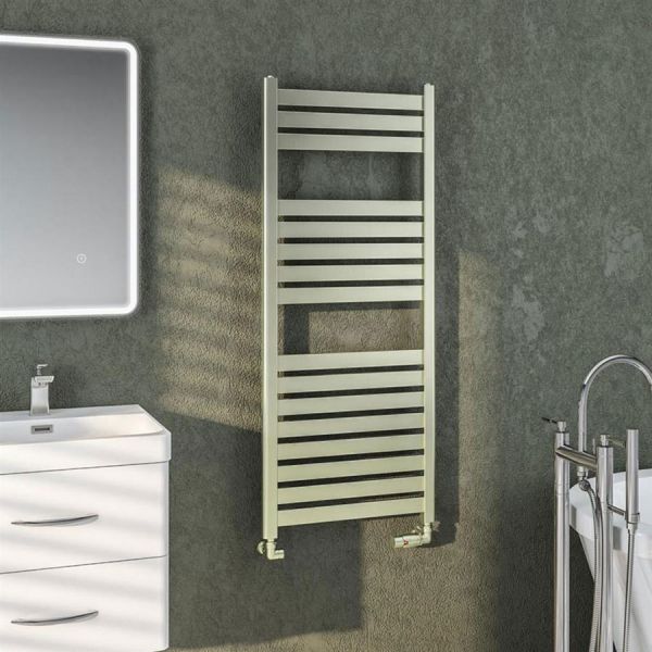 Eastbrook Staverton 1200 x 500 Brushed Brass Designer Towel Rail #2