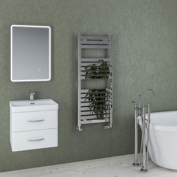 Eastbrook Staverton 1200 x 500 Chrome Designer Towel Rail #2