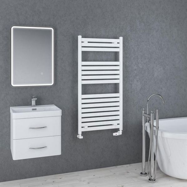 Eastbrook Staverton 1200 x 600 WHITE Designer Towel Rail #2