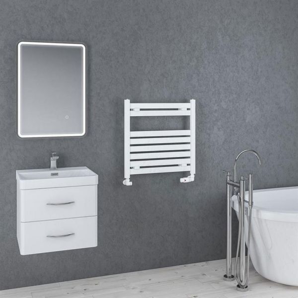 Eastbrook Staverton 600 x 600 WHITE Designer Towel Rail #2