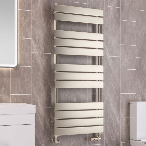 Eastbrook Staverton 1200 x 500 Tube on Tube Brushed Brass Towel Rail