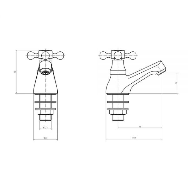 Eastbrook Stenhouse Chrome Basin Pillar Taps #2