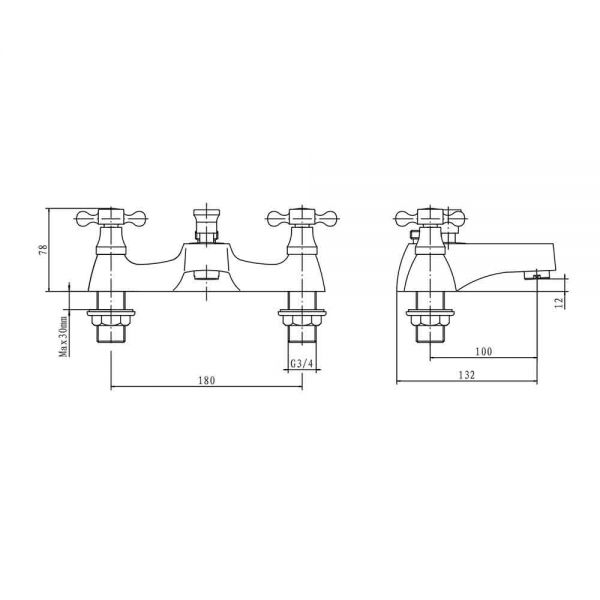 Eastbrook Stenhouse Chrome Bath Shower Mixer Tap #2