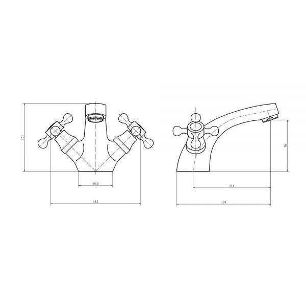 Eastbrook Stenhouse Chrome Mono Basin Mixer Tap with Waste #2