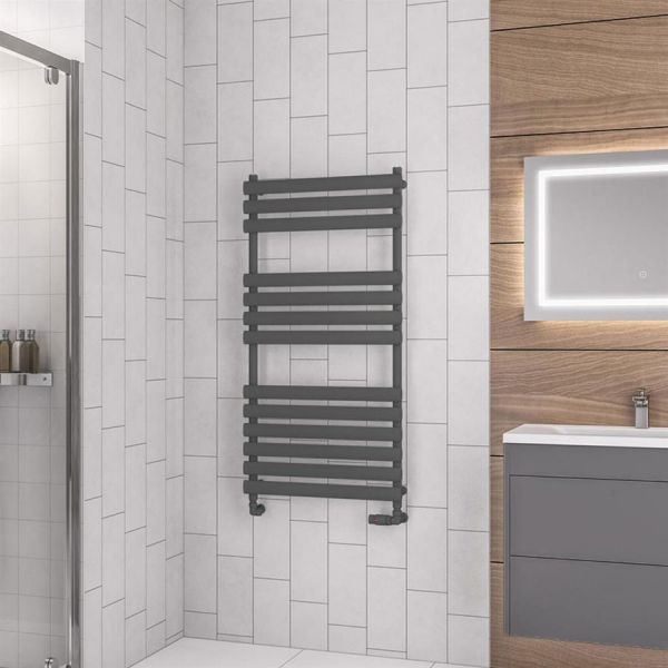 Eastbrook Tunstall 1200 x 600 Matt Anthracite Designer Towel Rail #2