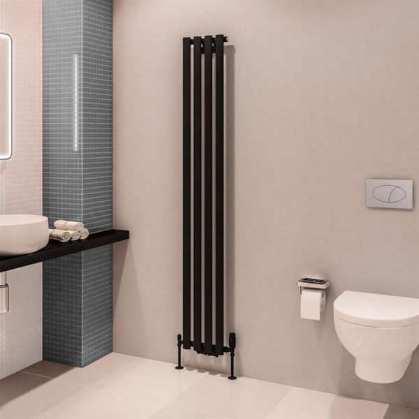 Eastbrook Tunstall 1800 x 280 Matt Black Designer Radiator #3