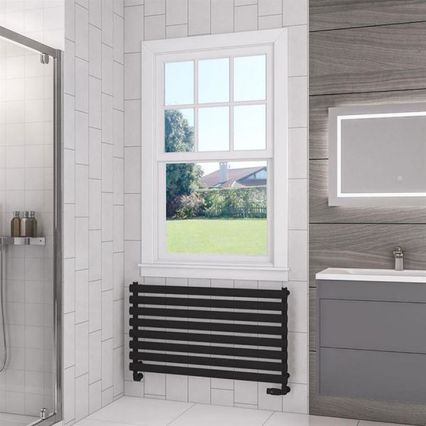 Eastbrook Tunstall 560 x 1000 Matt Black Designer Towel Rail #2