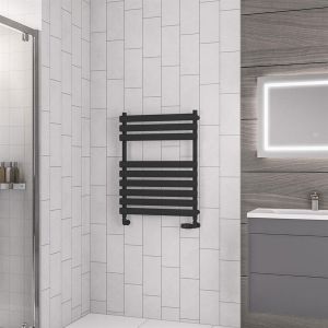Eastbrook Tunstall 800 x 600 Matt Black Designer Towel Rail
