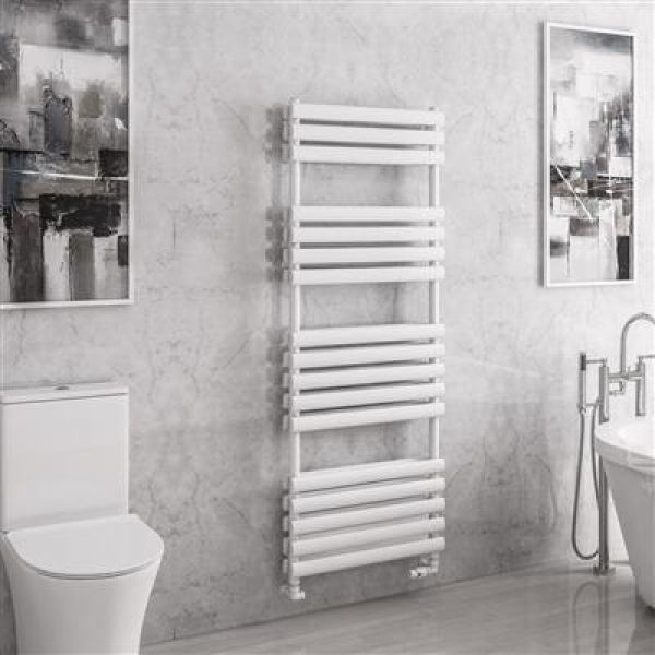 Eastbrook Tunstall Double 1600 x 600 Matt White Designer Towel Rail