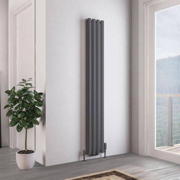 Eastbrook Tunstall Double 1800 x 280 Matt Anthracite Designer Radiator #2