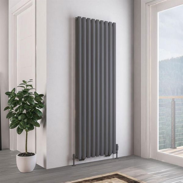 Eastbrook Tunstall Double 1800 x 630 Matt Anthracite Designer Radiator #2
