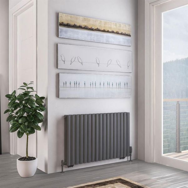 Eastbrook Tunstall Double 600 x 1002 Matt Anthracite Designer Radiator #2