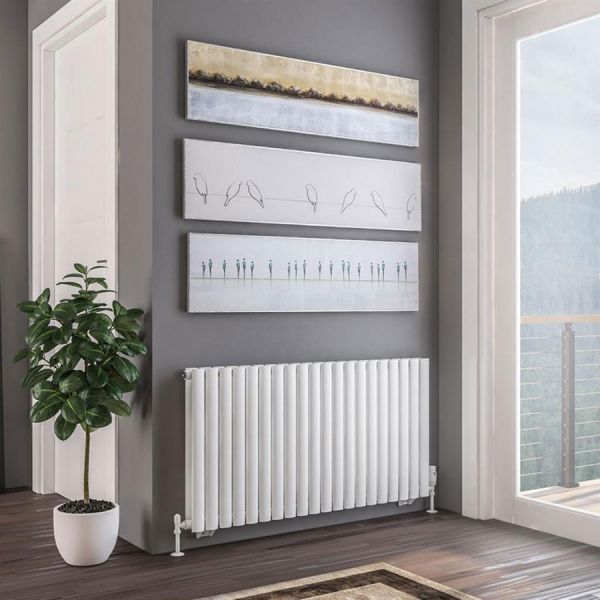Eastbrook Tunstall Double 600 x 1179 Matt White Designer Radiator #2