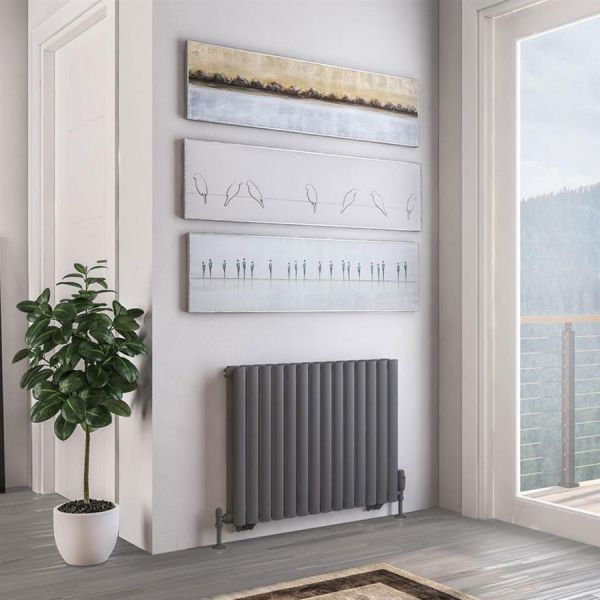 Eastbrook Tunstall Double 600 x 825 Matt Anthracite Designer Radiator #2