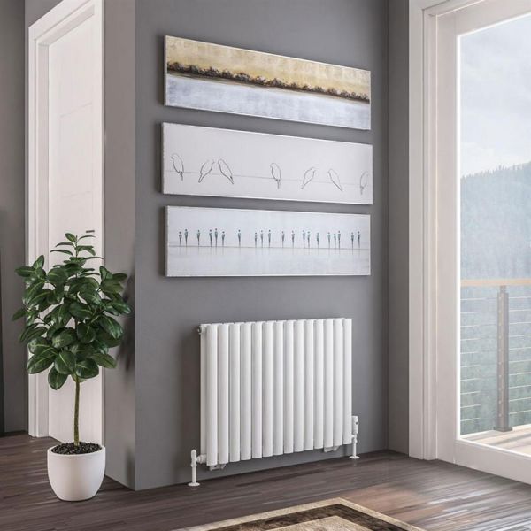 Eastbrook Tunstall Double 600 x 825 Matt White Designer Radiator #2