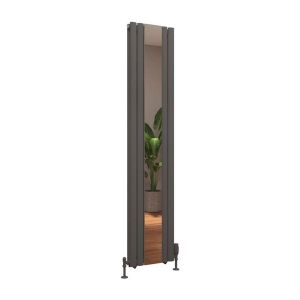 Eastbrook Tunstall Double Mirror 1800 x 380 Matt Anthracite Designer Radiator