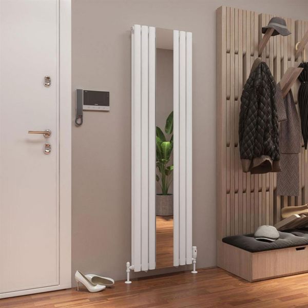 Eastbrook Tunstall Double Mirror 1800 x 500 Matt White Designer Radiator #2