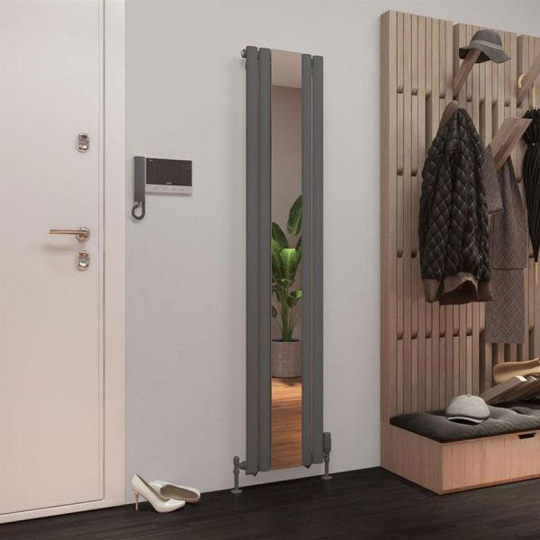 Eastbrook Tunstall Mirror 1800 x 380 Matt Anthracite Designer Radiator #2