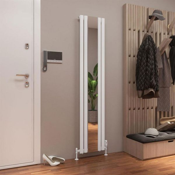Eastbrook Tunstall Mirror 1800 x 380 Matt White Designer Radiator #2