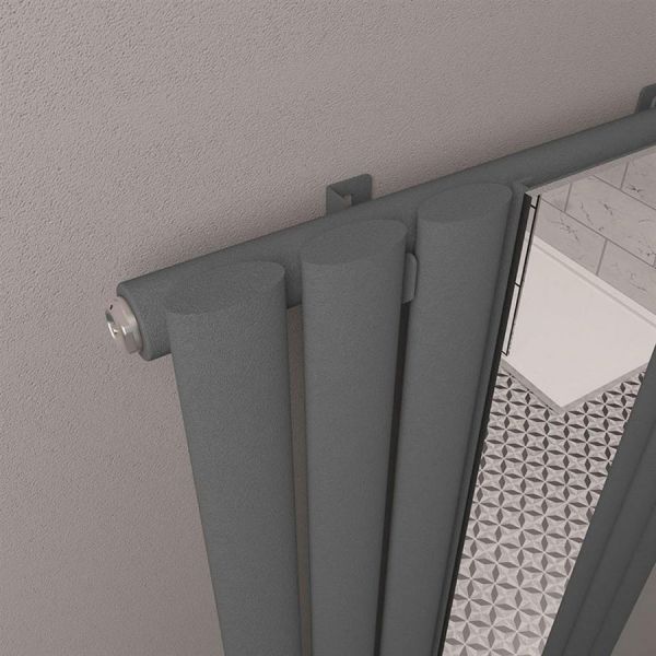 Eastbrook Tunstall Mirror 1800 x 500 Matt Anthracite Designer Radiator #3