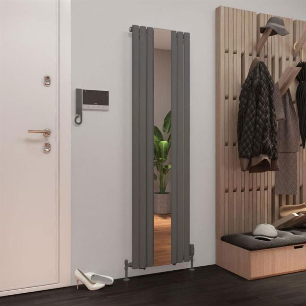 Eastbrook Tunstall Mirror 1800 x 500 Matt Anthracite Designer Radiator #2