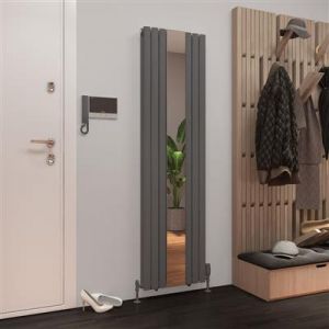 Eastbrook Tunstall Mirrored Double 1800 x 500 Vertical Matt Anthracite Designer Radiator