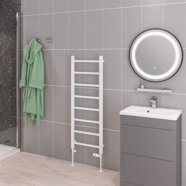 Eastbrook Tuscan 1200 x 450 Straight GLOSS WHITE Towel Rail #2