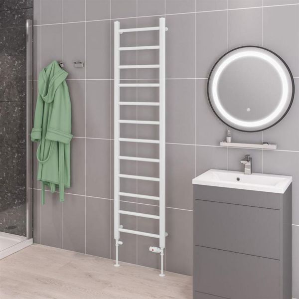 Eastbrook Tuscan 1750 x 450 Straight GLOSS WHITE Towel Rail #2