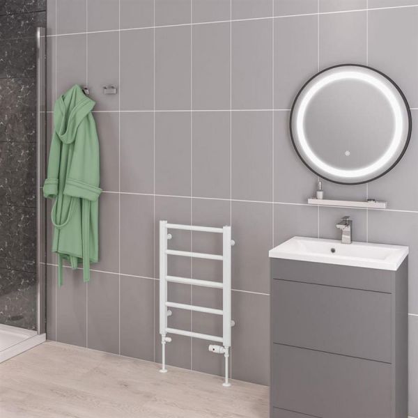 Eastbrook Tuscan 650 x 450 Straight GLOSS WHITE Towel Rail #2