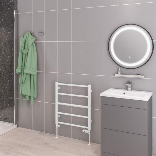 Eastbrook Tuscan 650 x 600 Straight GLOSS WHITE Towel Rail #2