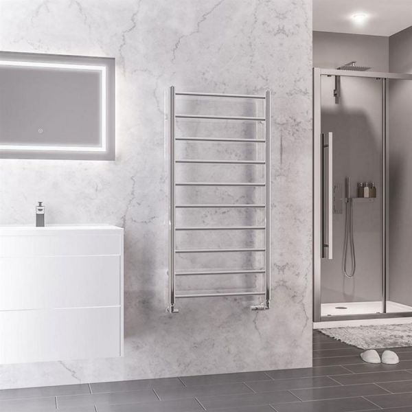 Eastbrook Tuscan Round 1200 x 600 Chrome Towel Rail #2