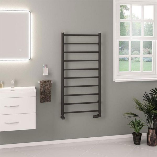 Eastbrook Tuscan Round 1200 x 600 Matt Anthracite Towel Rail #2