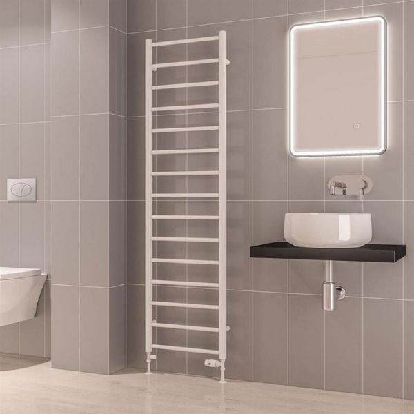 Eastbrook Tuscan Round 1800 x 500 Gloss White Towel Rail #2
