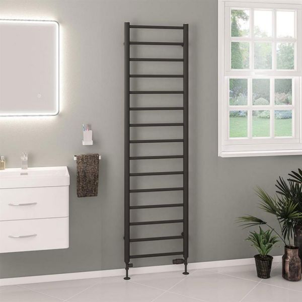Eastbrook Tuscan Round 1800 x 500 Matt Anthracite Towel Rail #2