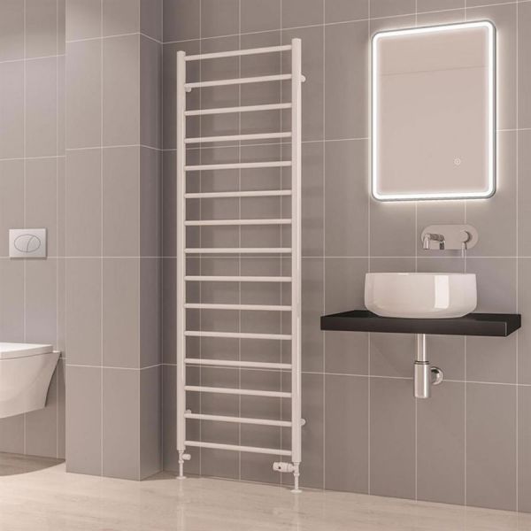 Eastbrook Tuscan Round 1800 x 600 Gloss White Towel Rail #2