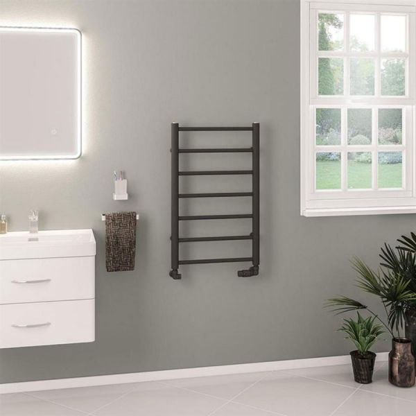 Eastbrook Tuscan Round 800 x 500 Matt Anthracite Towel Rail #2