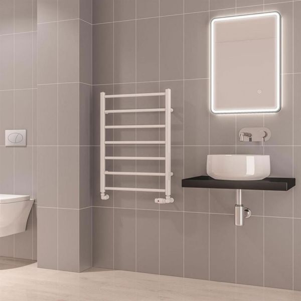 Eastbrook Tuscan Round 800 x 600 Gloss White Towel Rail #2