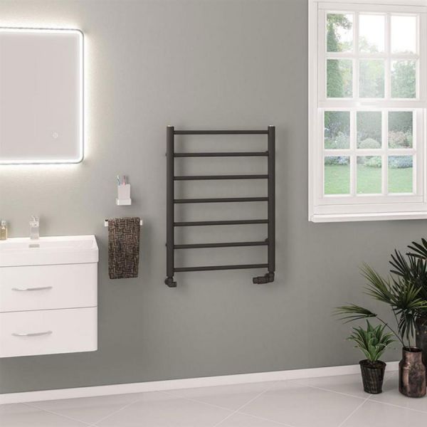 Eastbrook Tuscan Round 800 x 600 Matt Anthracite Towel Rail #2