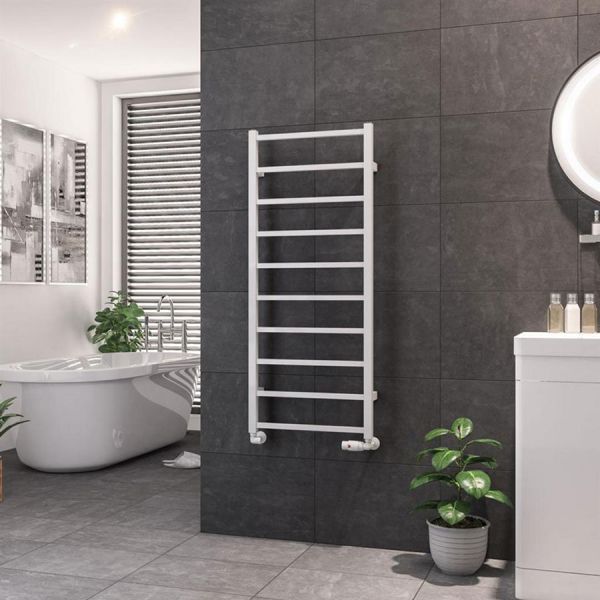 Eastbrook Tuscan Square 1200 x 500 Gloss White Towel Rail #2