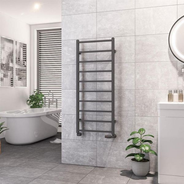 Eastbrook Tuscan Square 1200 x 500 Matt Anthracite Towel Rail #2