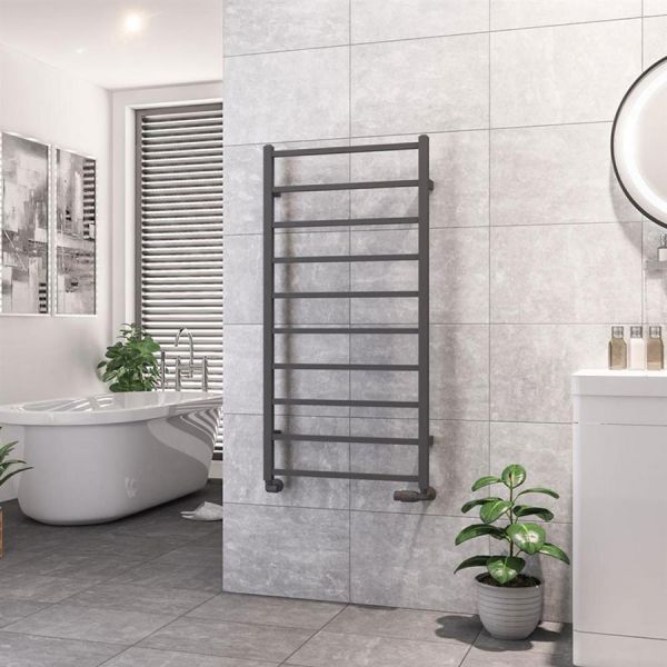 Eastbrook Tuscan Square 1200 x 600 Matt Anthracite Towel Rail #2