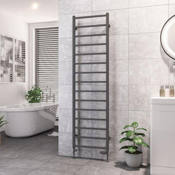 Eastbrook Tuscan Square 1800 x 500 Matt Anthracite Towel Rail #2