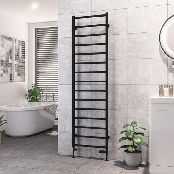 Eastbrook Tuscan Square 1800 x 500 Matt Black Towel Rail #2