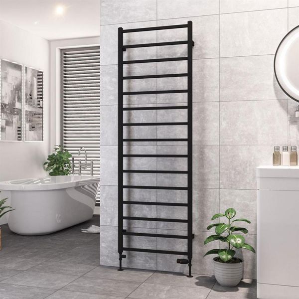 Eastbrook Tuscan Square 1800 x 600 Matt Black Towel Rail #2